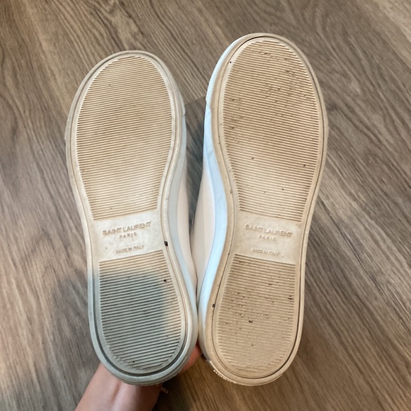 SAINT LAURENT Andy Leather Sneakers in White | Women's 35.5 / 5.5 - Picture 10 of 14